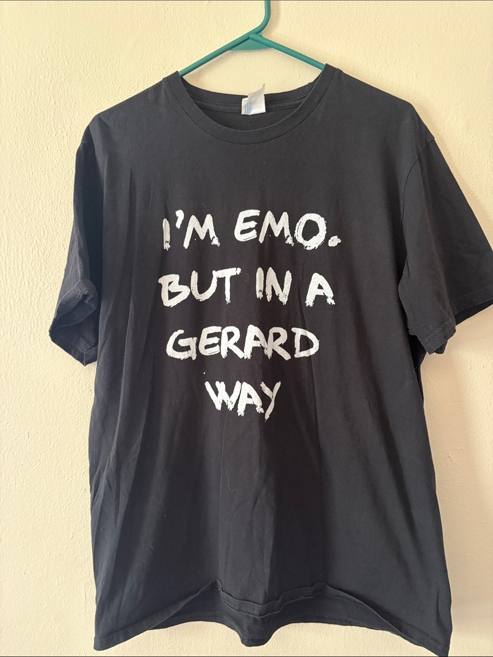 Black Graphic Short Sleeve Tee - I'm Emo But In A Gerard Way